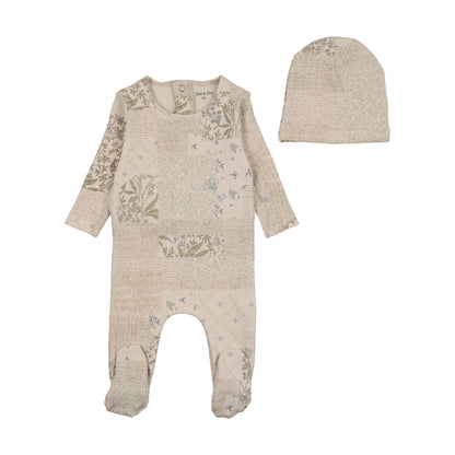 Organic Paper Print Footie/Beanie