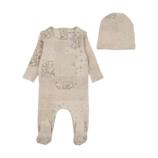 Organic Paper Print Footie/Beanie