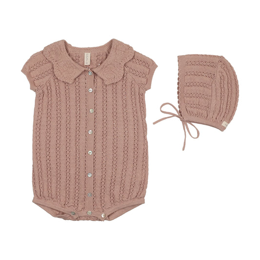 Lil Legs Crochet Knit Girls Romper