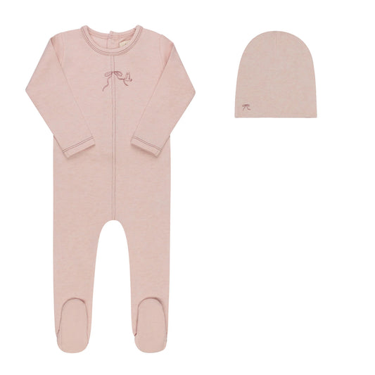 Elys Bird Seam Footie + Bonnet