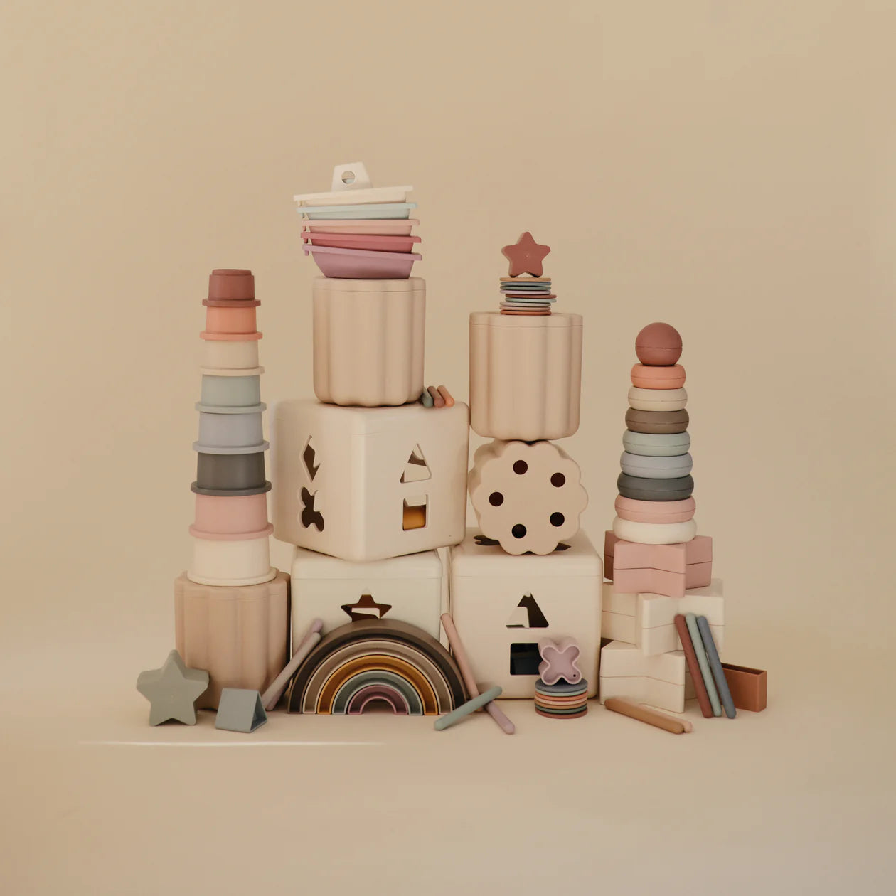 Mushie Rainbow Stacker Toy