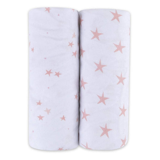 Ely's & Co. - 100% Gots Certified Organic Pack N Play | Portable Crib Sheet Set 100% Jersey Cotton 2 Pack