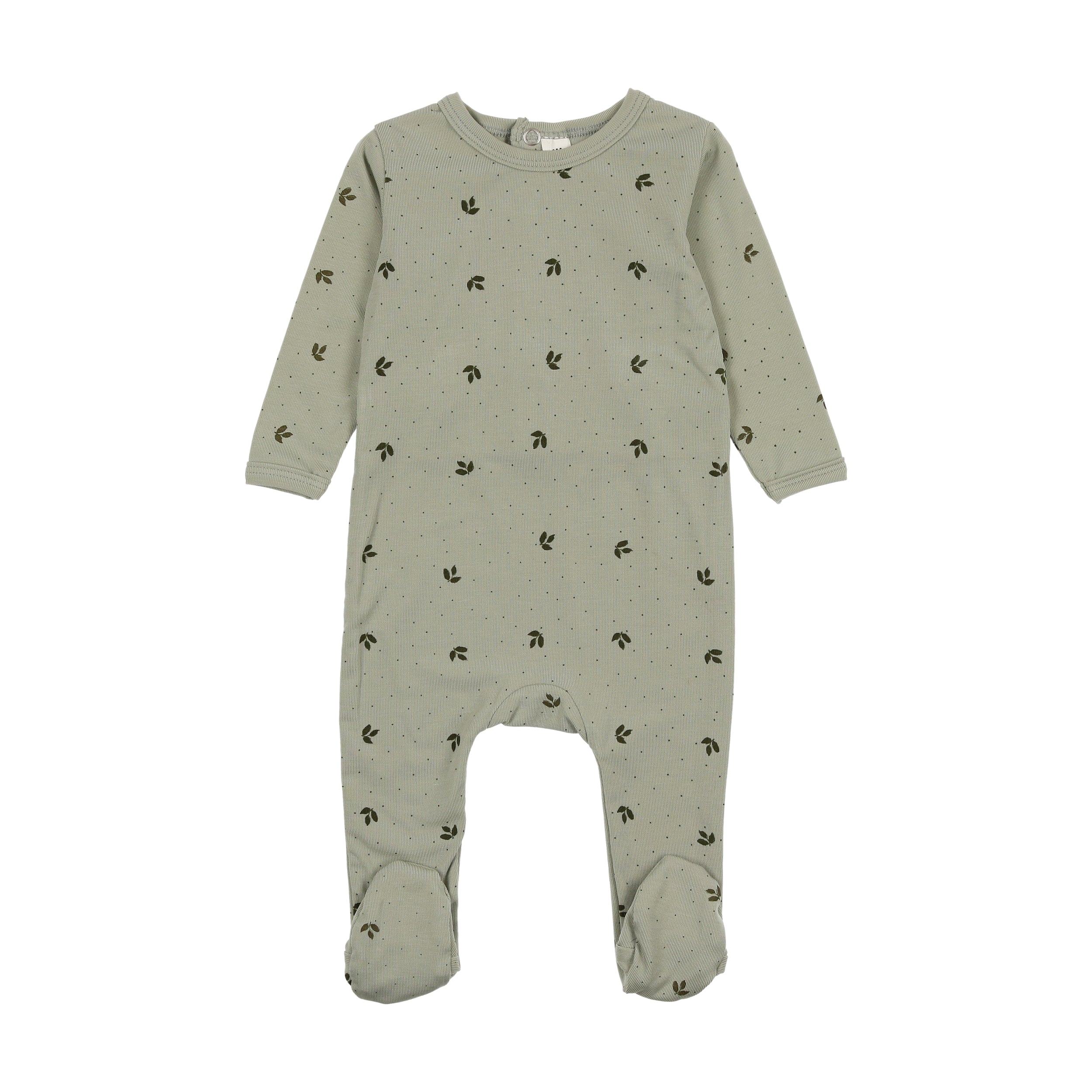 Bonjoy Baby - Scattered Leaf Print Footie Set