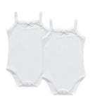 Petit Clair - Pointelle Baby Spaghetti Strap Bodysuit With Bow