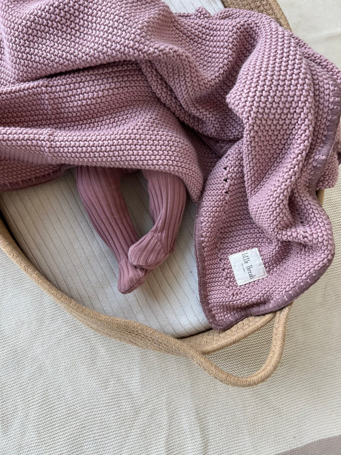 Little Threads Knitted Cotton Blanket