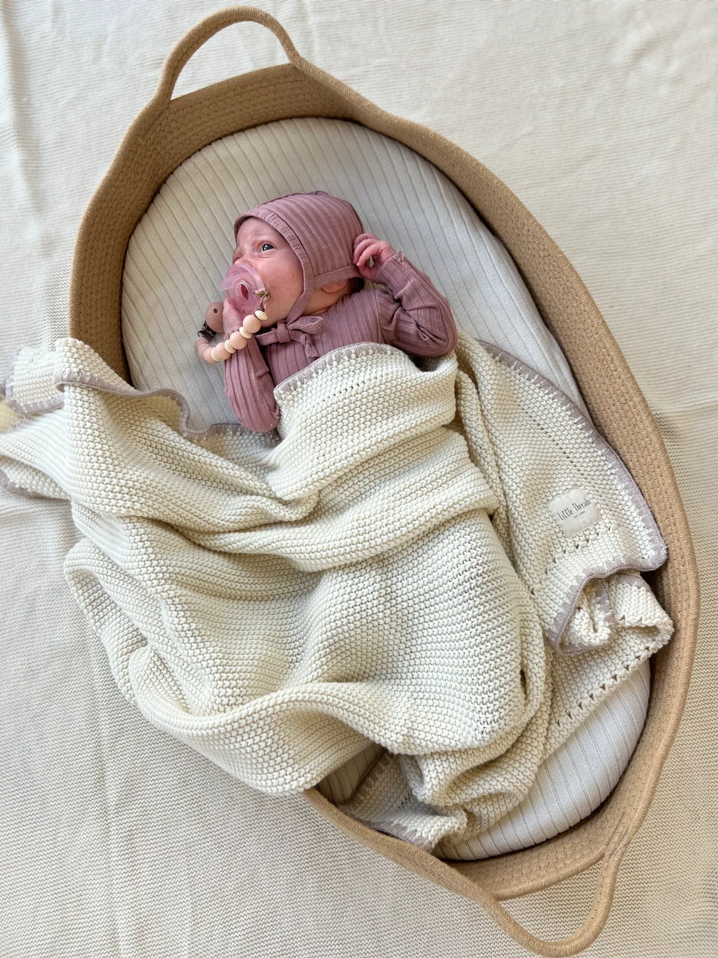 Little Threads Knitted Cotton Blanket