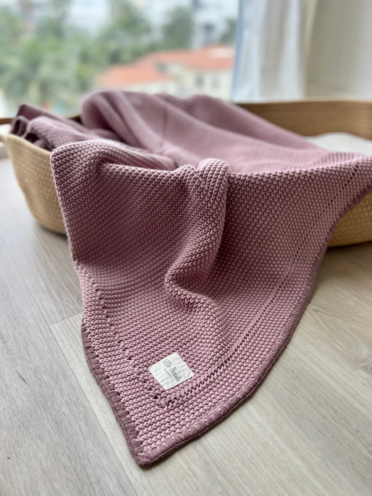 Little Threads Knitted Cotton Blanket