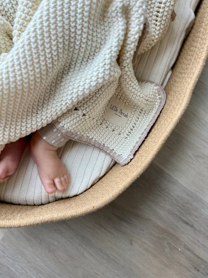 Little Threads Knitted Cotton Blanket