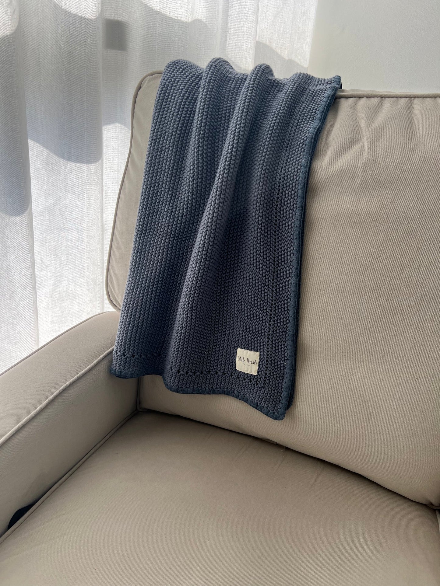 Little Threads Knitted Cotton Blanket