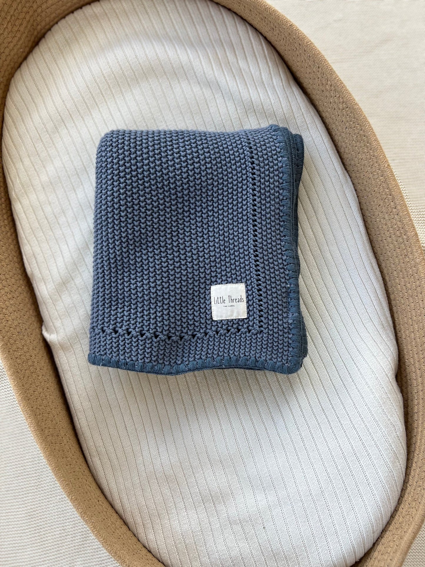Little Threads Knitted Cotton Blanket