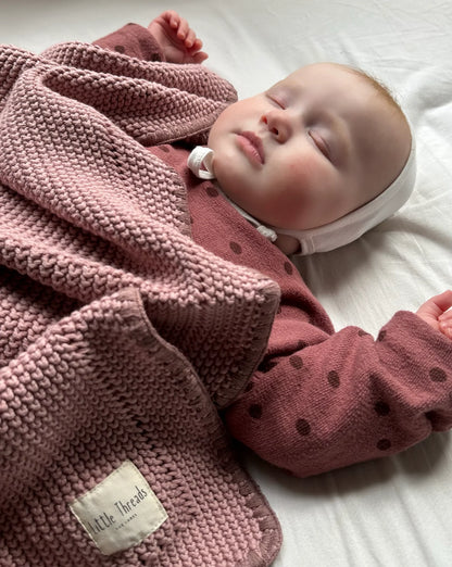 Little Threads Knitted Cotton Blanket