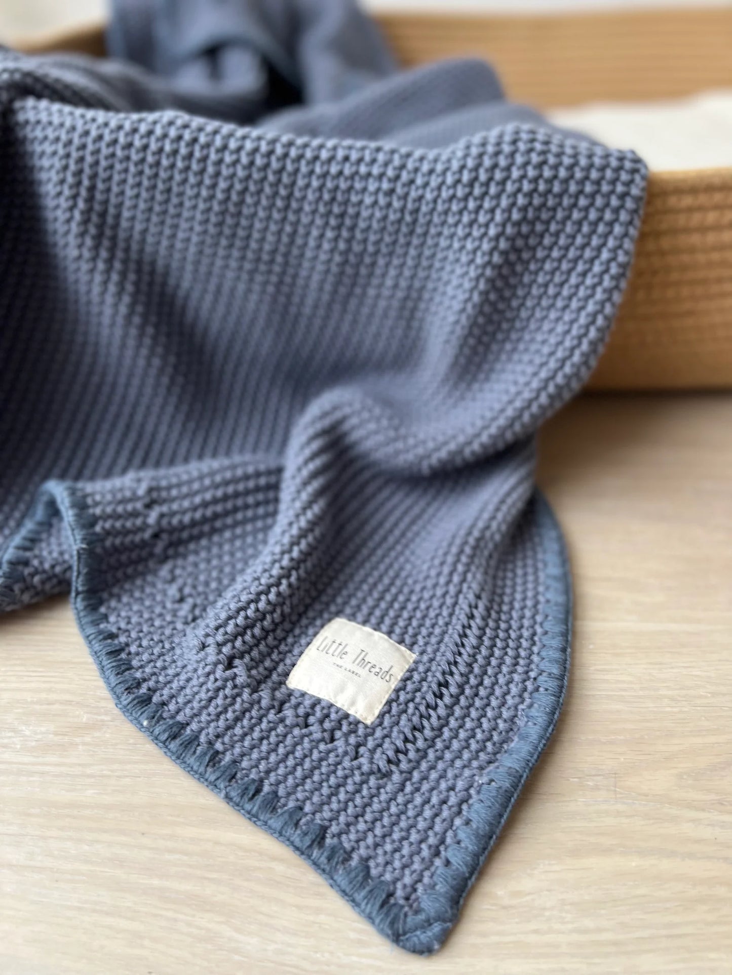 Little Threads Knitted Cotton Blanket