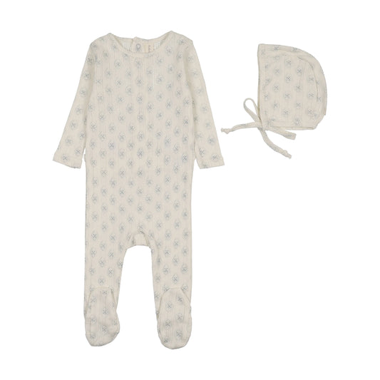 Lil Legs Geo Floral Printed Footie Set