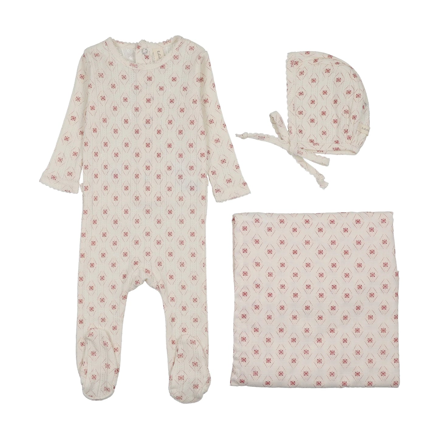 Lil Legs Geo Floral Printed Layette Set