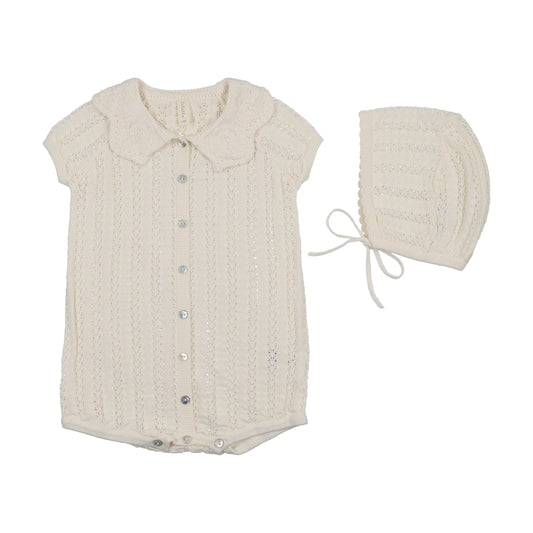 Lil Legs Crochet Knit Girls Romper