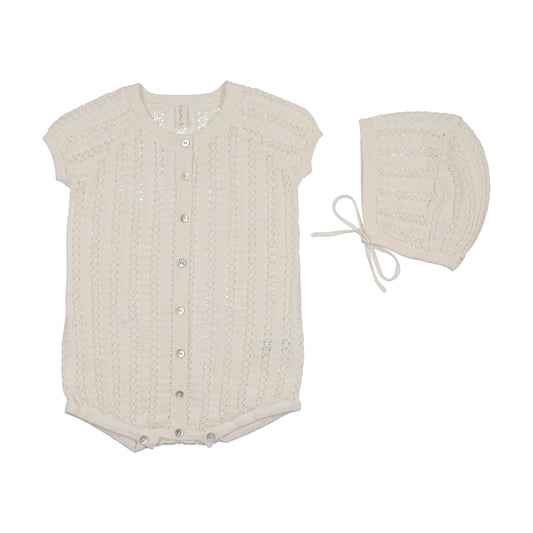 Lil Legs Crochet Knit Boys Romper