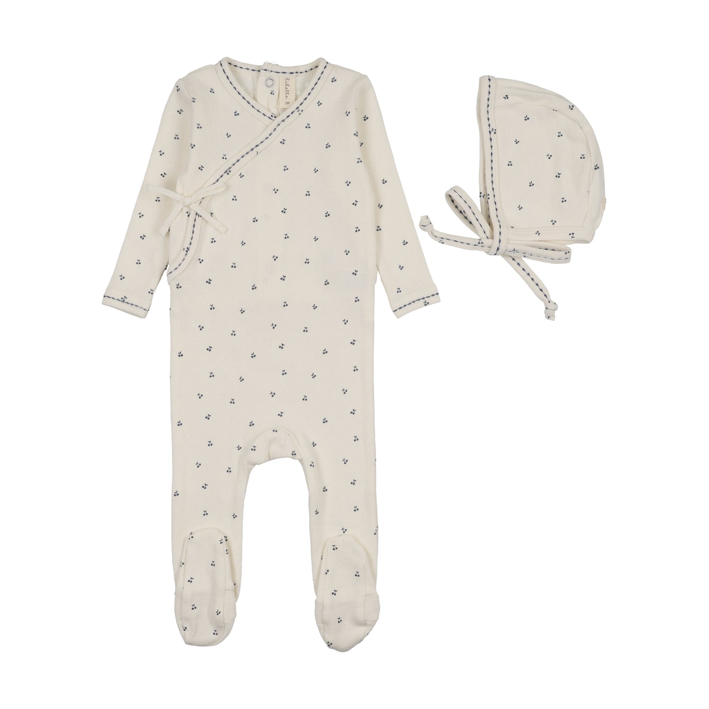 Lil Legs Cherry Scallop Footie Set