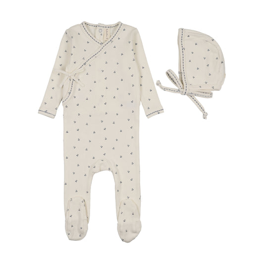 Lil Legs Cherry Scallop Footie Set