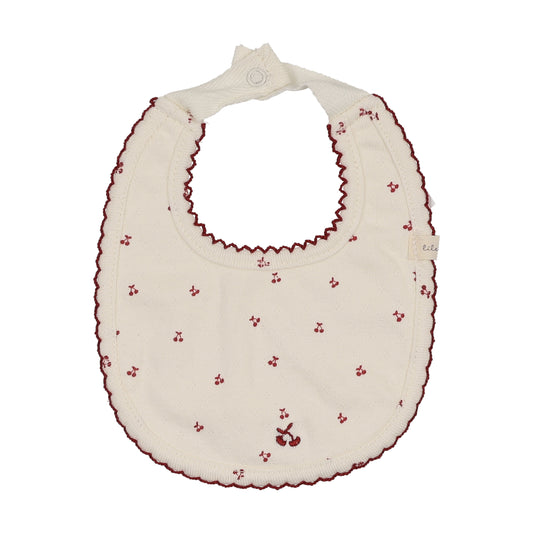 Lil Legs Cherry Pointelle Bib