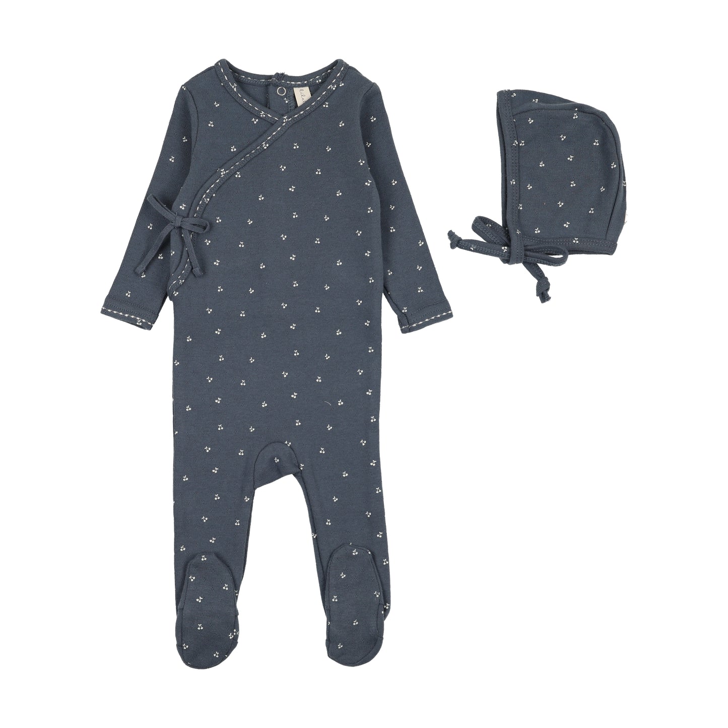 Lil Legs Cherry Scallop Footie Set