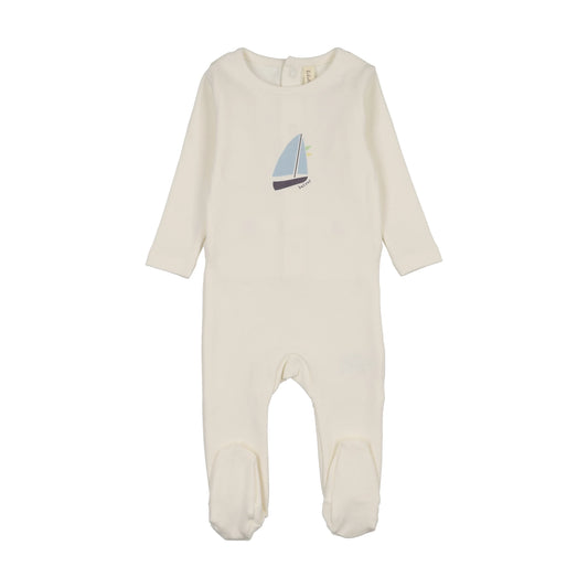 Lil Legs Nautical Graphic Footie
