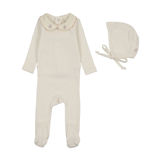 Lil Legs Sweetheart Collar Footie Set