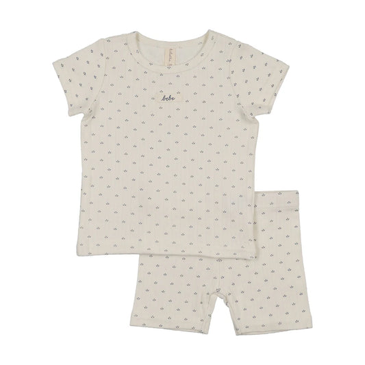 Lil Legs Floret Print Short Sleeve Lounge Set