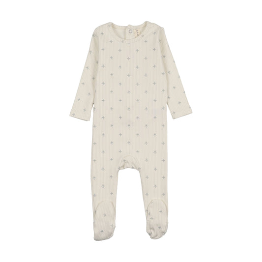 Lil Legs Striped Planes Footie