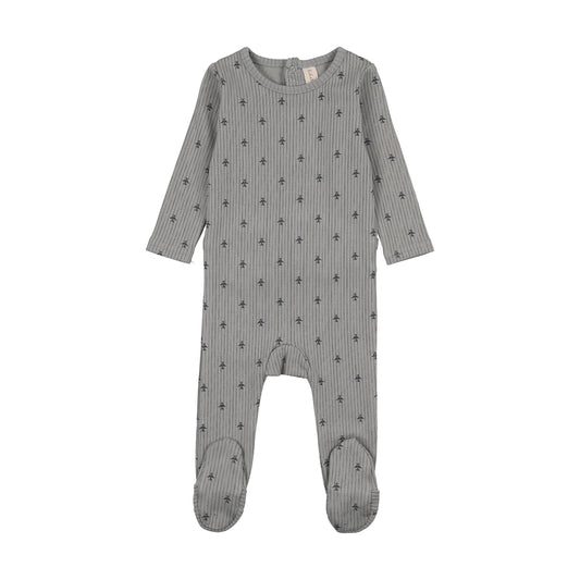 Lil Legs Striped Planes Footie
