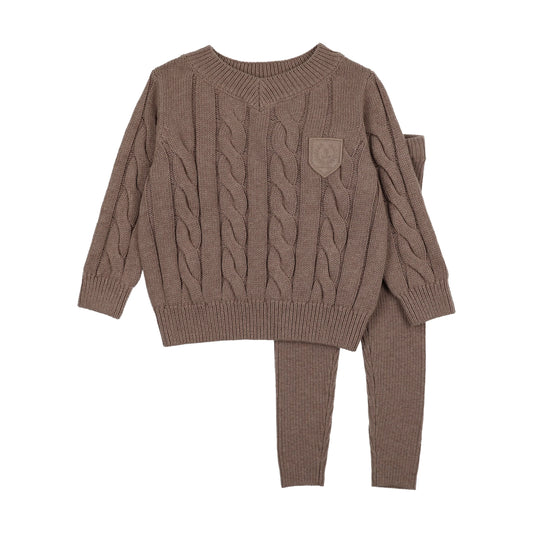 Lil Legs CHUNKY CABLE KNIT TODDLER SET