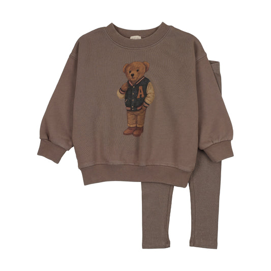 Lil Legs VARSITY BEAR SWEATSHIRT SET