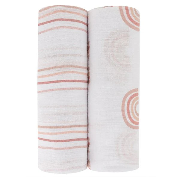 Ely's & Co 2 Pack Cotton Muslin Swaddle Blanket