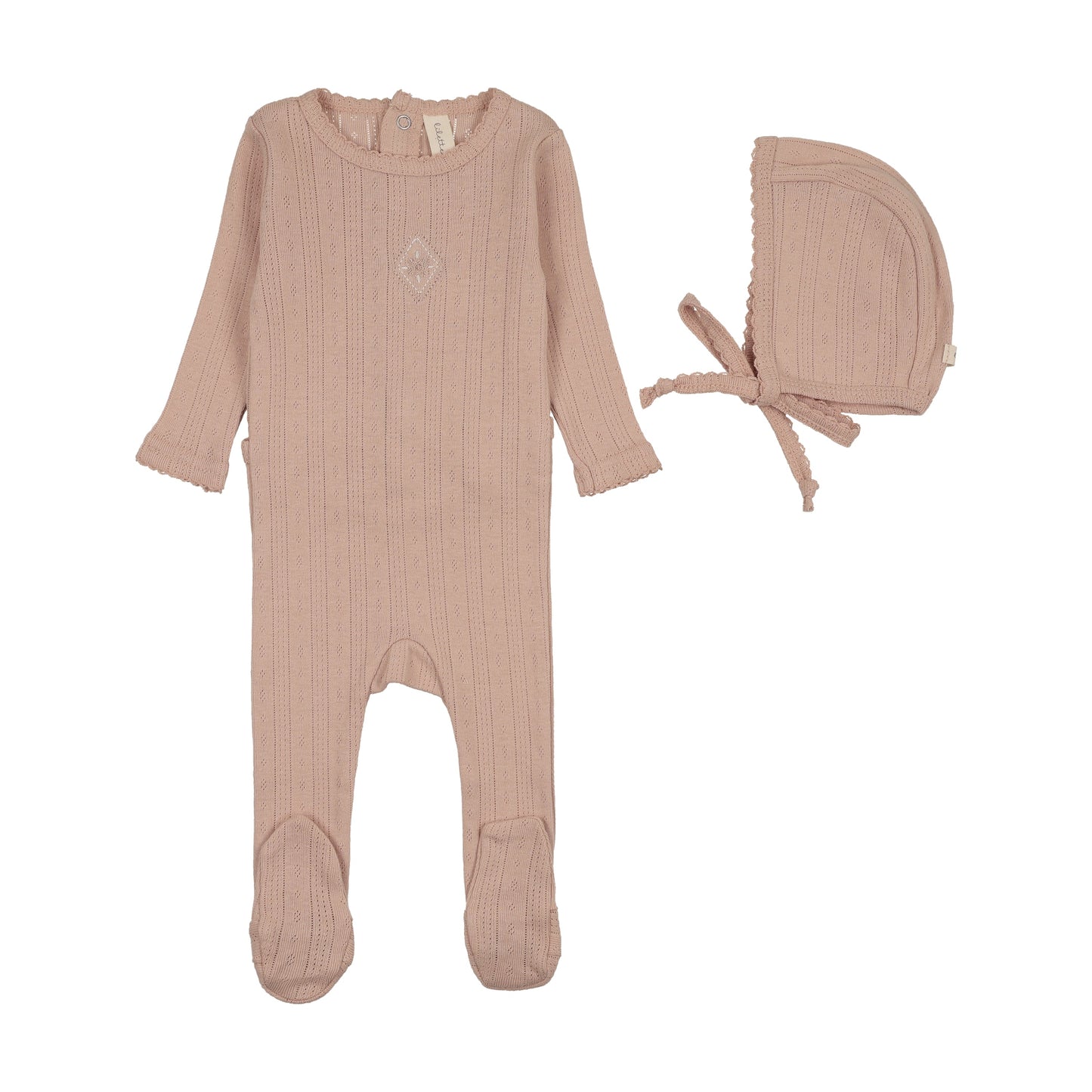 Lil Legs Geo Floral Embroidered Footie Set