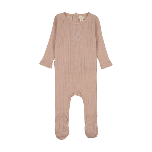 Lil Legs Geo Floral Embroidered Footie