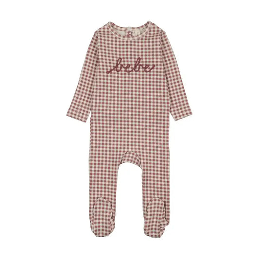 Lil Legs GINGHAM BEBE FOOTIE