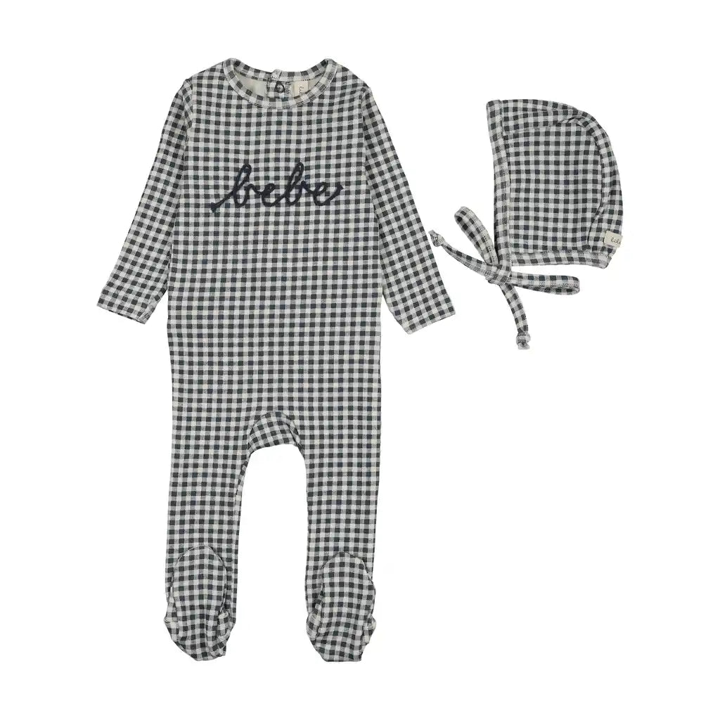 Lil Legs GINGHAM BEBE FOOTIE SET