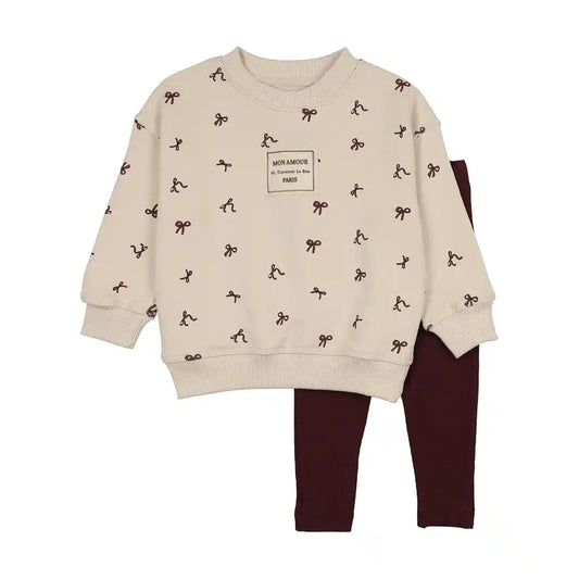 Lil Legs BOW SWEATSHIRT SET