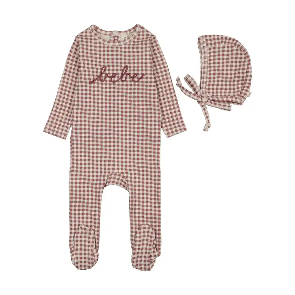 Lil Legs GINGHAM BEBE FOOTIE SET