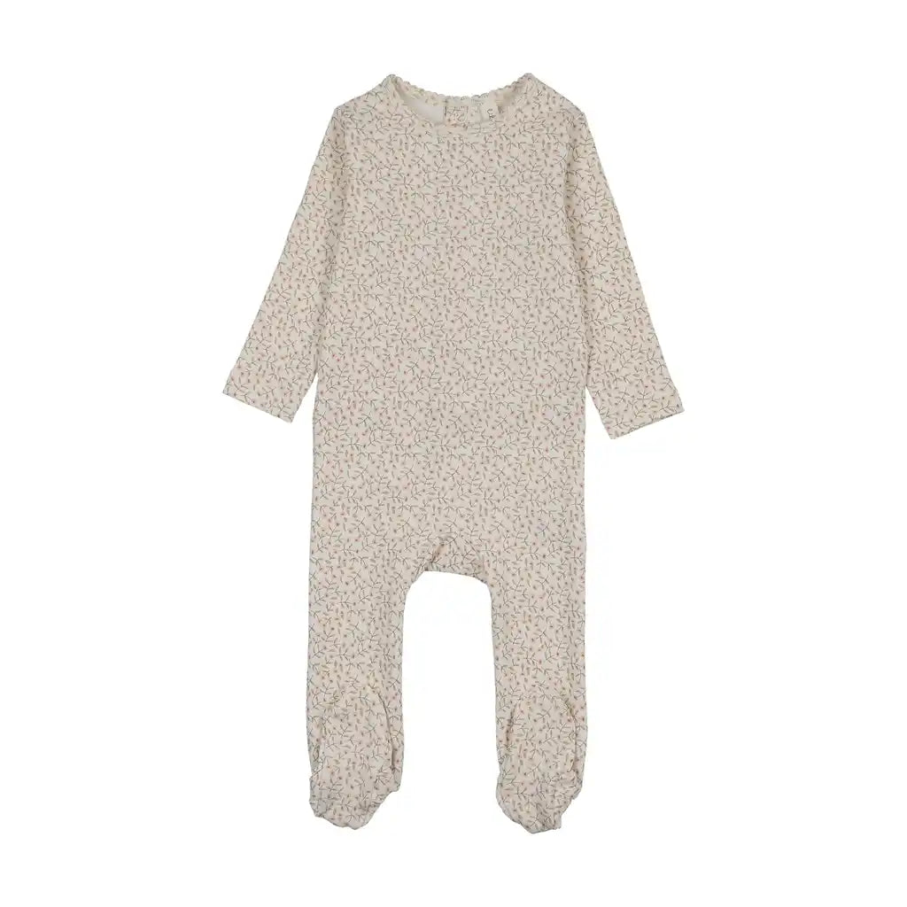 Lil Legs DAHLIA VINES PRINT FOOTIE