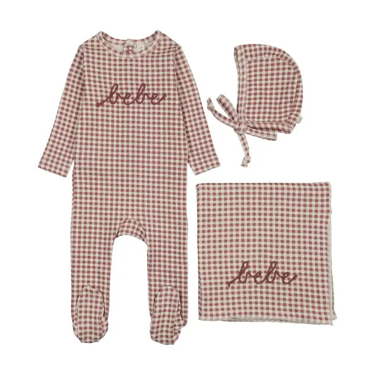 Lil Legs GINGHAM BEBE LAYETTE SET