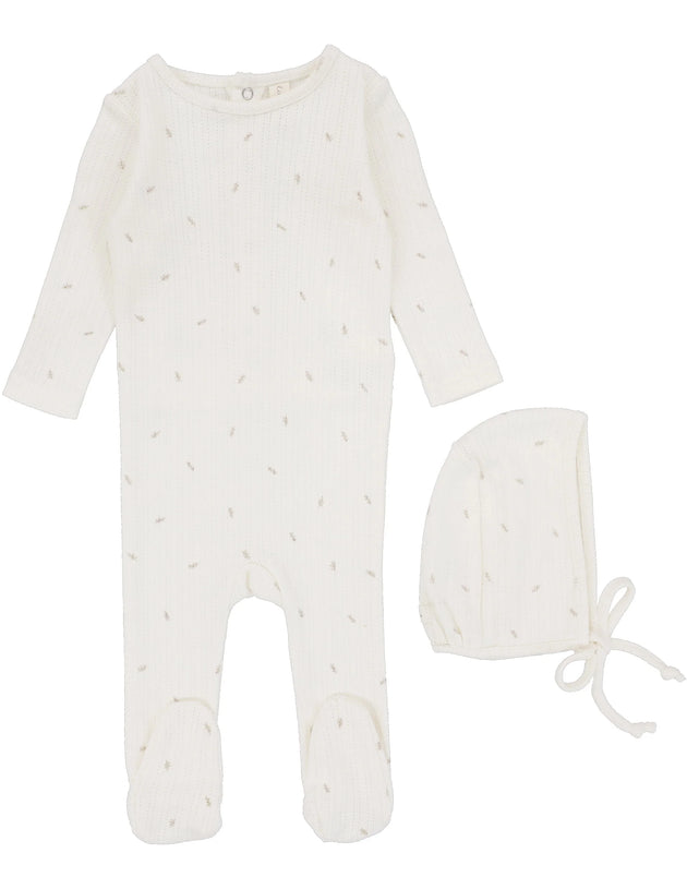 Lil Legs - Printed Pointelle Footie Set