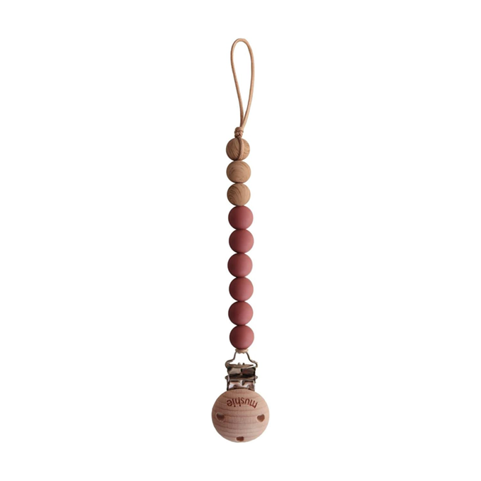 Mushie Silicone Pacifier Clip | Eva
