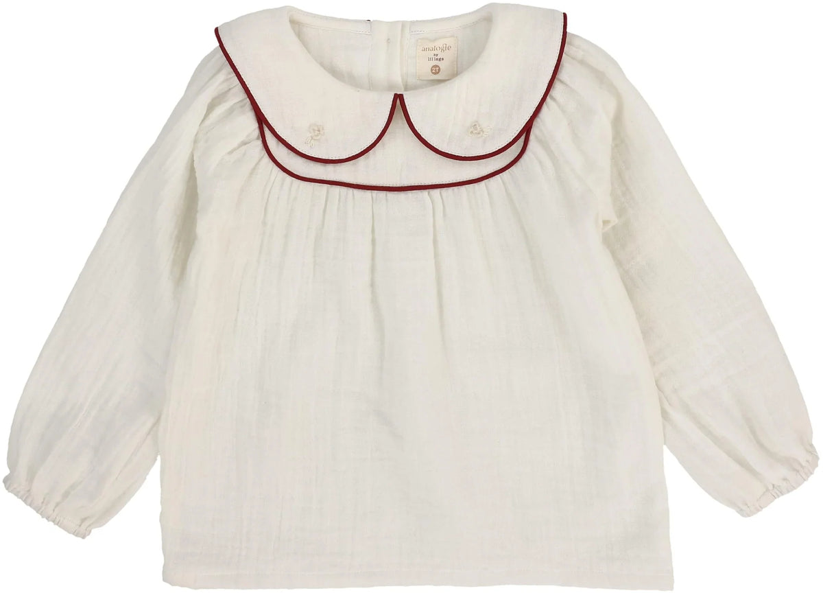 Lil Legs Girls Embroidered Shirt & Knit Suspender Leggings