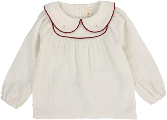 Lil Legs Girls Embroidered Shirt & Knit Suspender Leggings