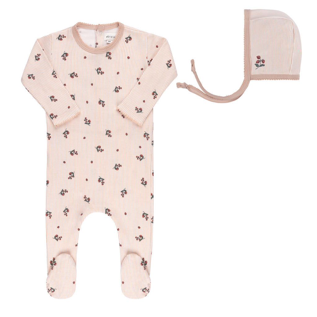 Ely's & Co. - Berry Collection Footie + Bonnet