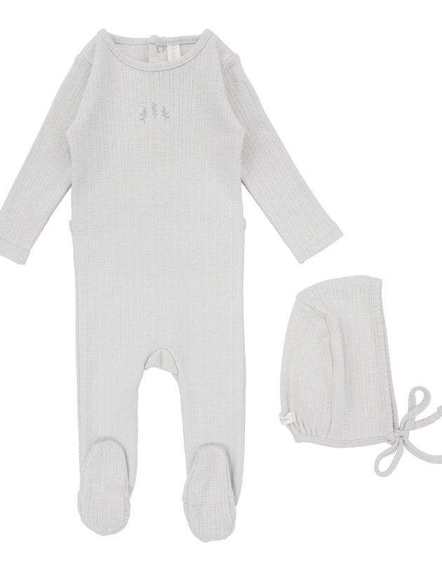 Lil Legs - Striped Pointelle Footie Set