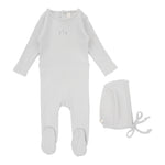 Lil Legs - Striped Pointelle Footie Set