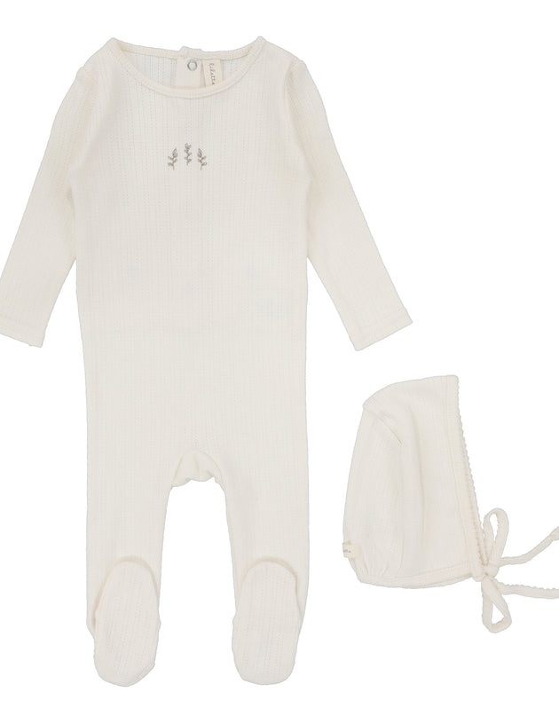 Lil Legs - Striped Pointelle Footie Set