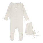 Lil Legs - Striped Pointelle Footie Set