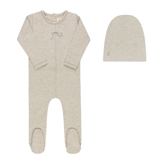Elys Bird Seam Footie + Bonnet